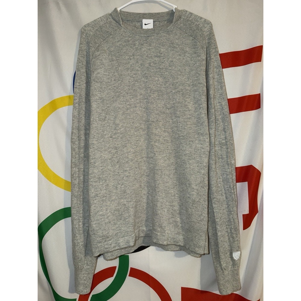 Nike Golf Tailored Performance Wool Cashmere Sweater Mens Large Gray